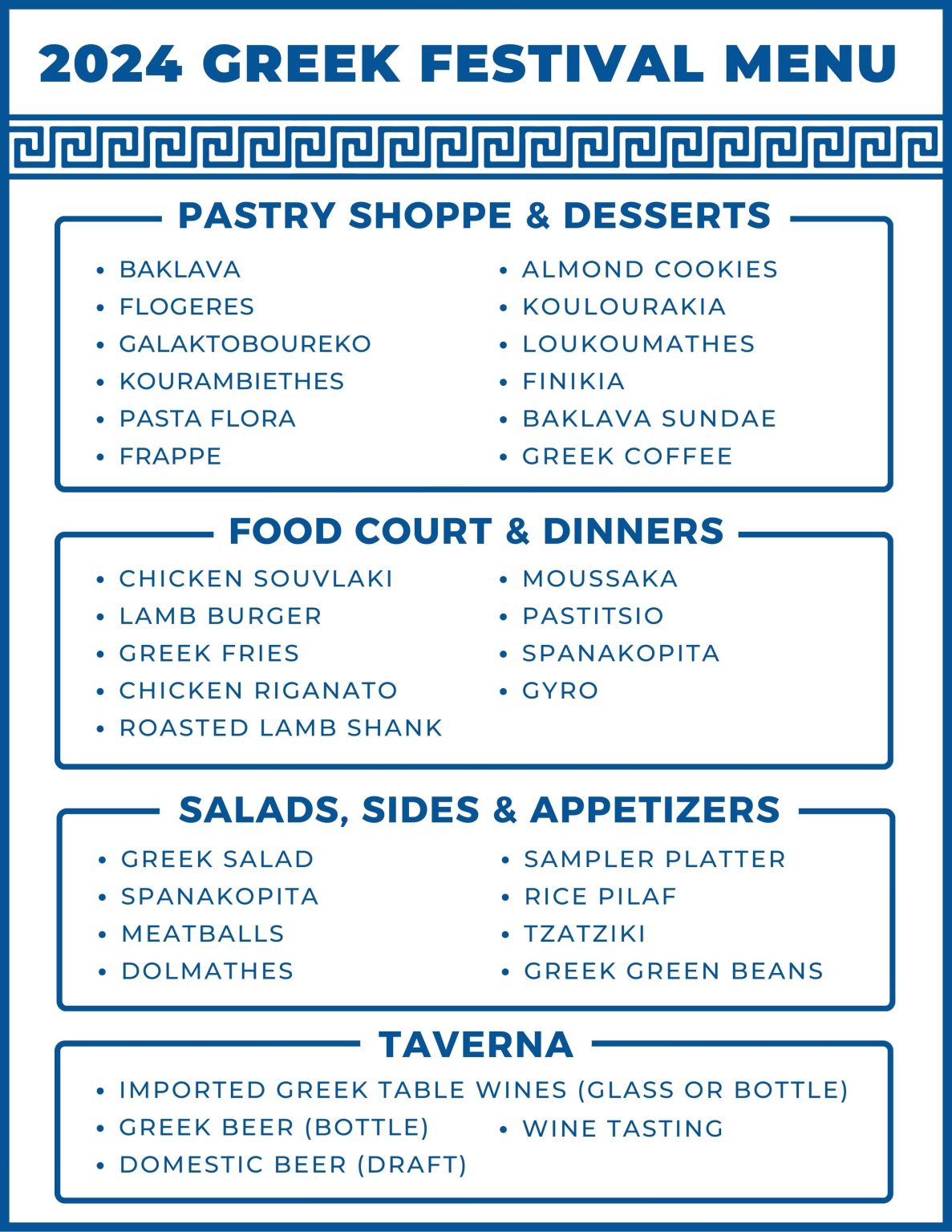 Raleigh Greek Festival Menu | Great Greek Food and Pastries!